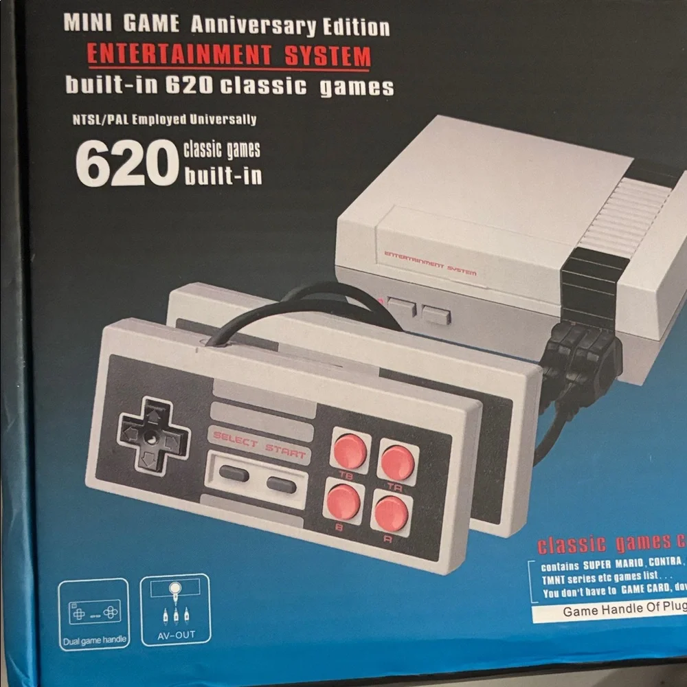 Original Classic NINTENDO Gaming Console with Dual Gray and Red Controllers
